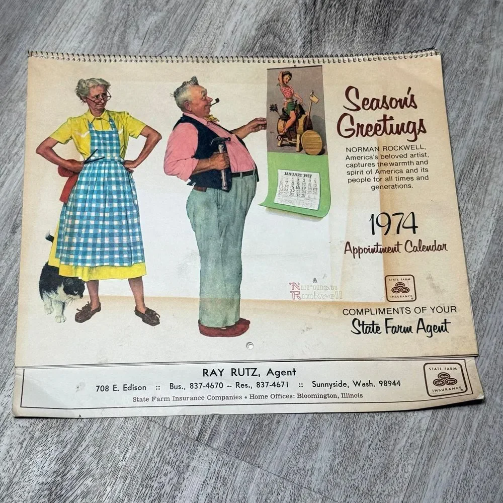 Vintage Norman Rockwell 1974 appointment‎ calendar.